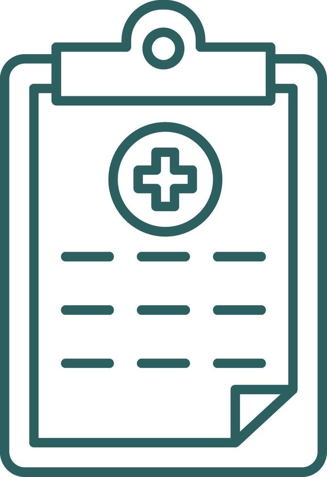 Medical Report Line Gradient Icon vector