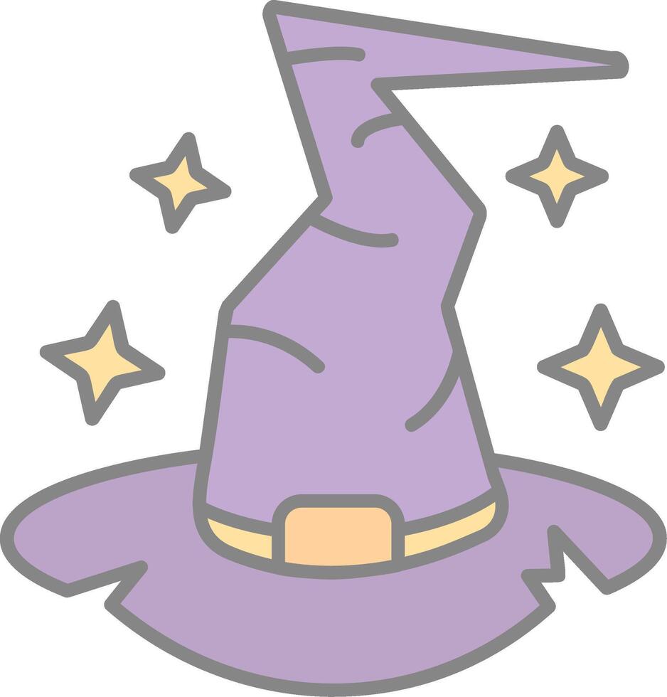 Witch hat Line Filled Light Icon vector