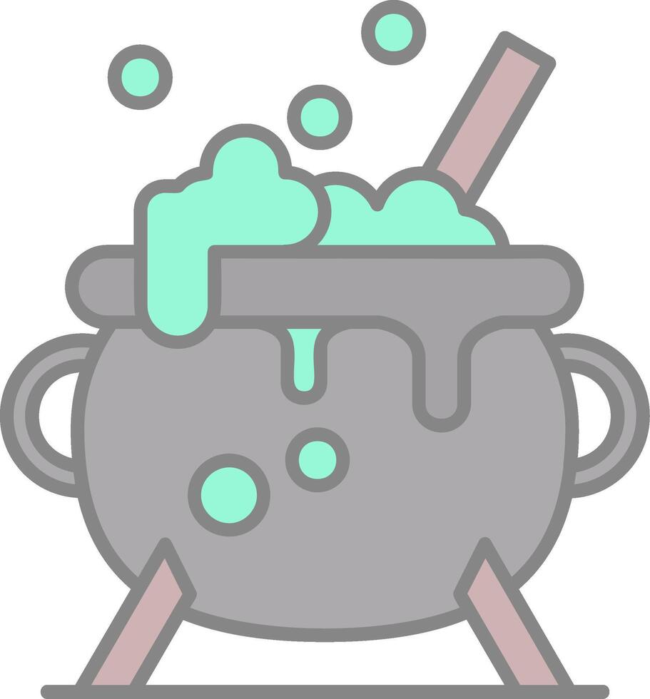Cauldron Line Filled Light Icon vector