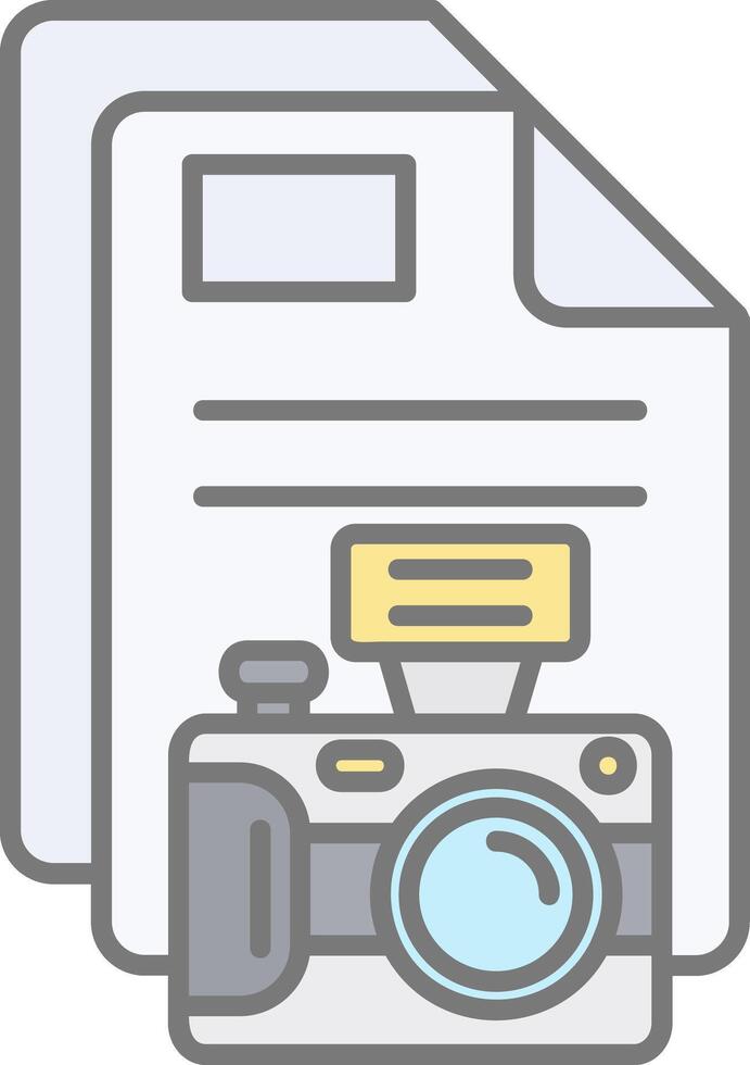 Picture Line Filled Light Icon vector