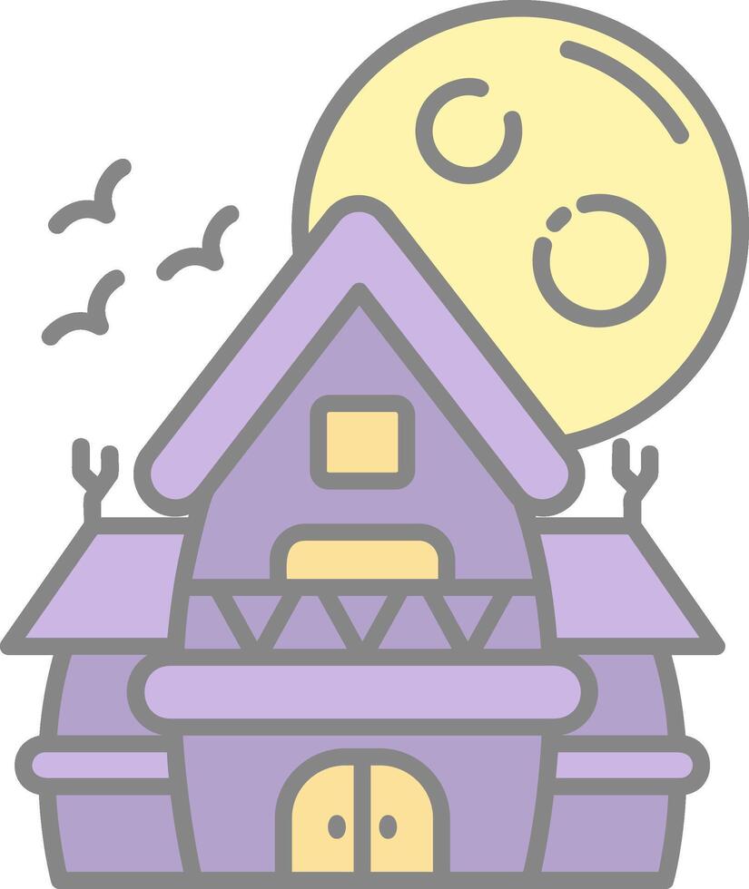 Haunted house Line Filled Light Icon vector