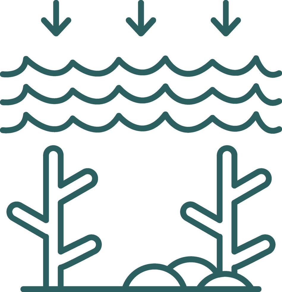 Ocean Acidity Line Gradient Icon vector