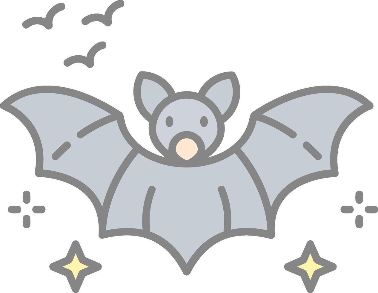 Bat Line Filled Light Icon vector