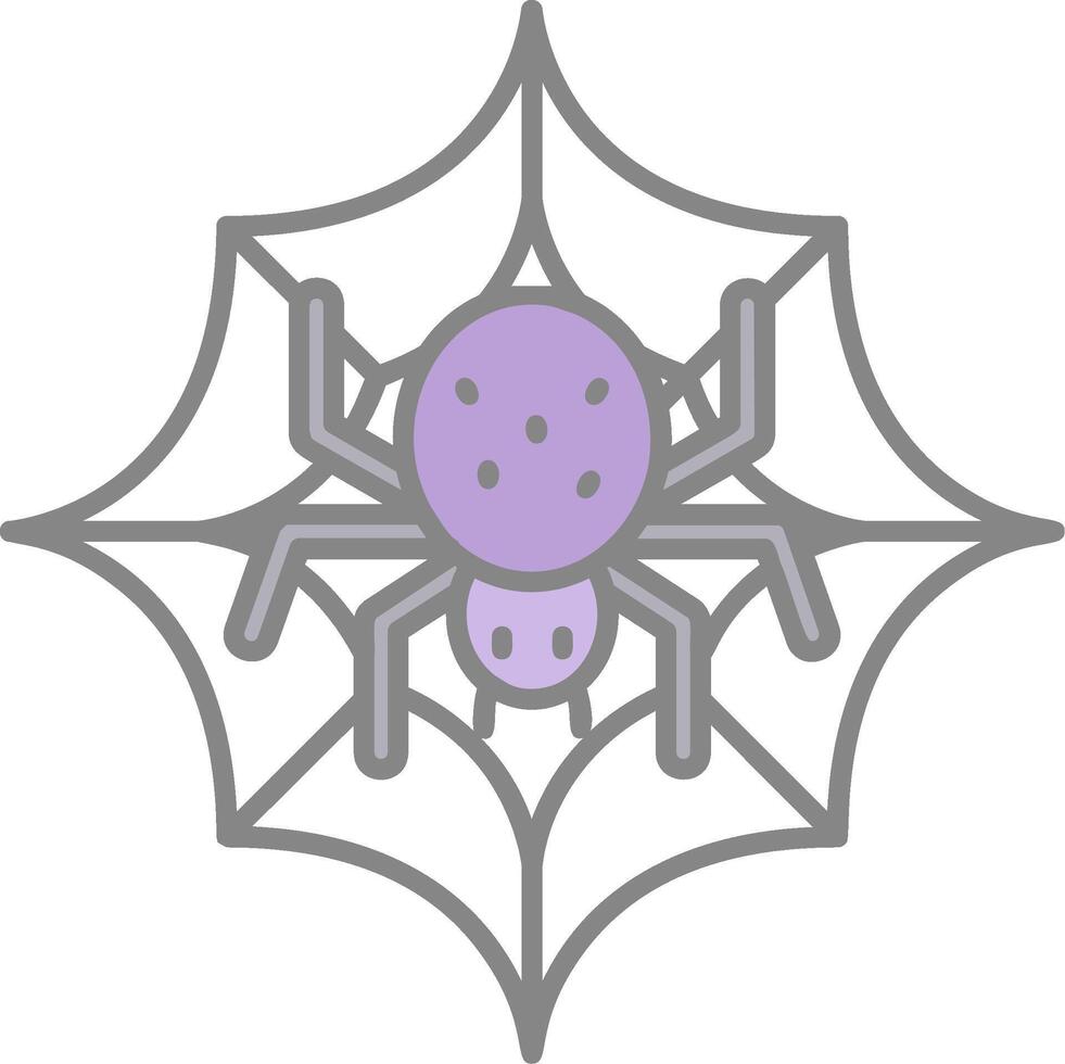 Spider web Line Filled Light Icon vector