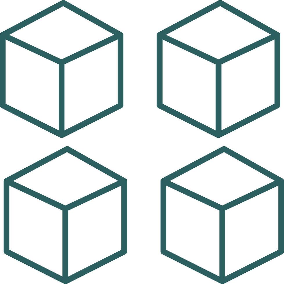 Cube Line Gradient Icon vector