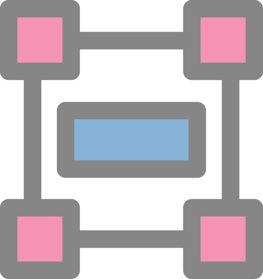 Rectangle frame Line Filled Light Icon vector