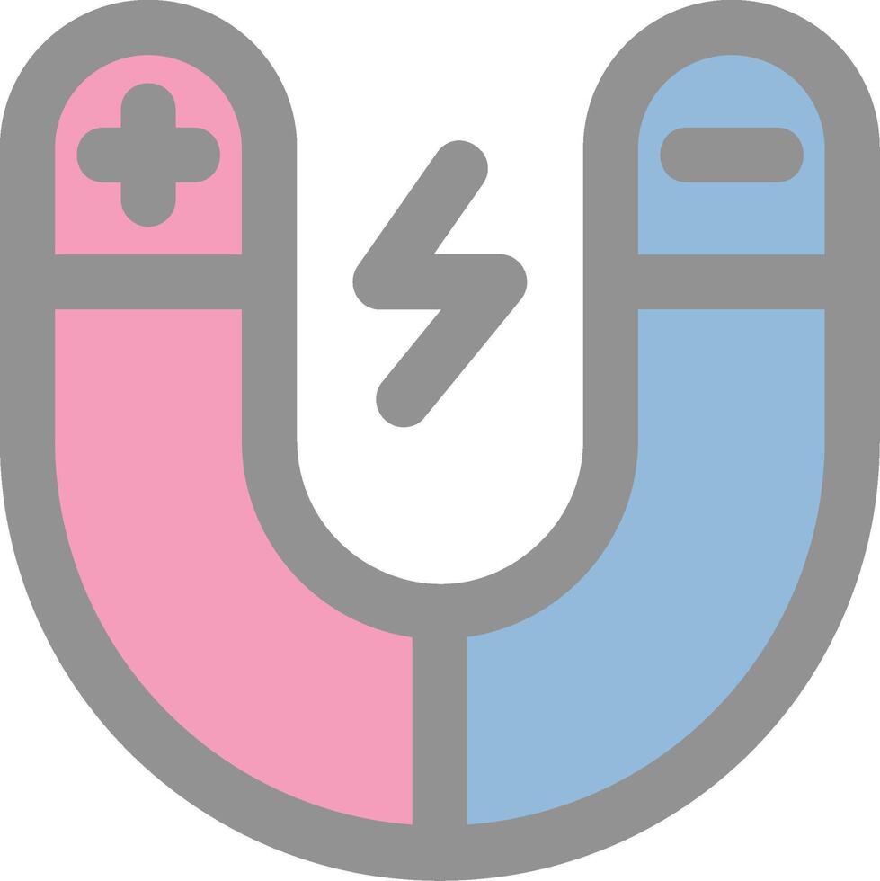 Magnet Line Filled Light Icon vector