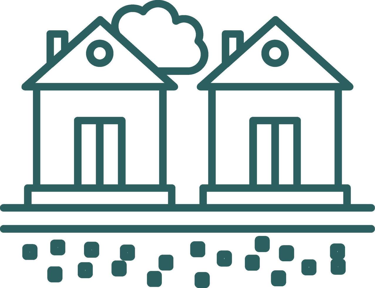 Residential Area Line Gradient Icon vector