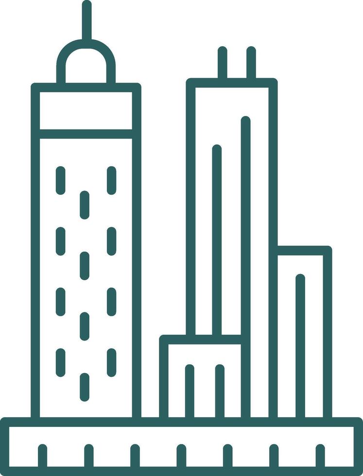 Skyscrapers Line Gradient Icon vector