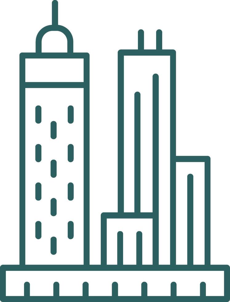 Skyscrapers Line Gradient Icon vector