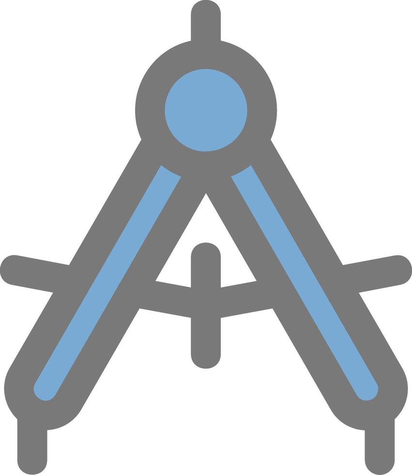 Drawing compass Line Filled Light Icon vector