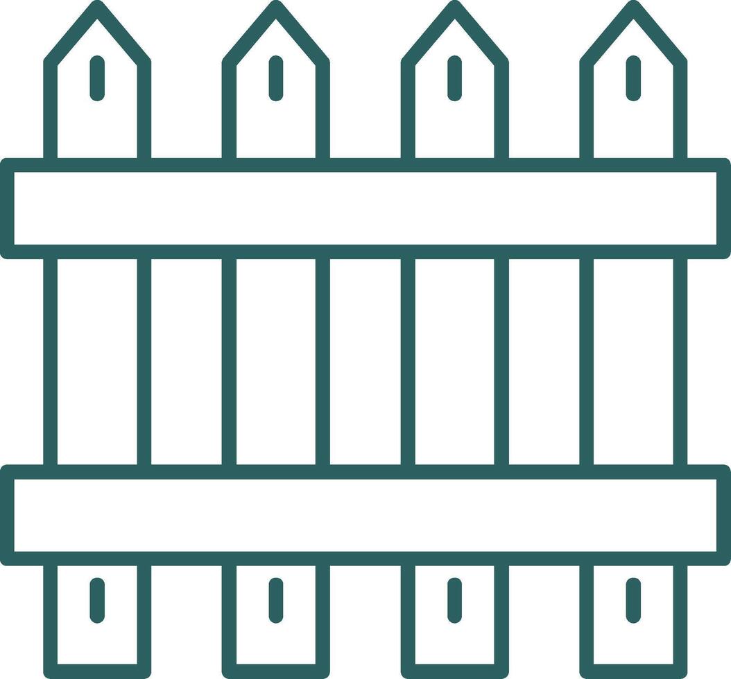 Fence Line Gradient Icon vector