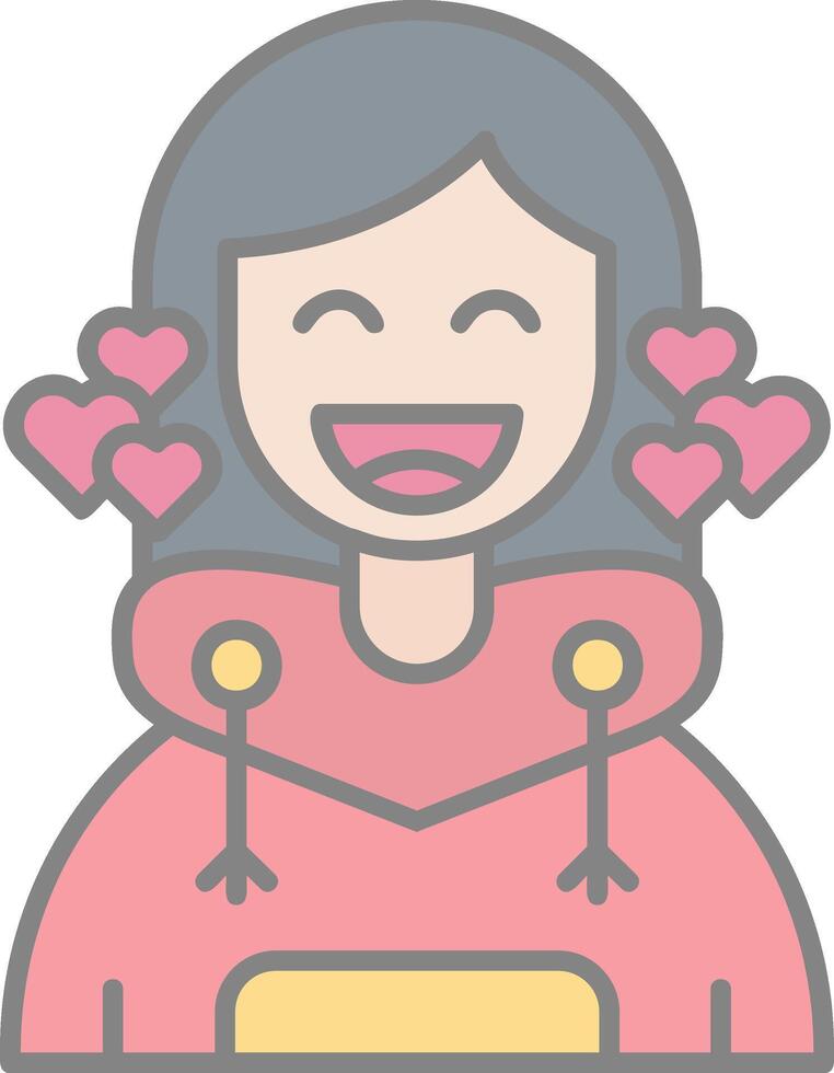 Love Line Filled Light Icon vector