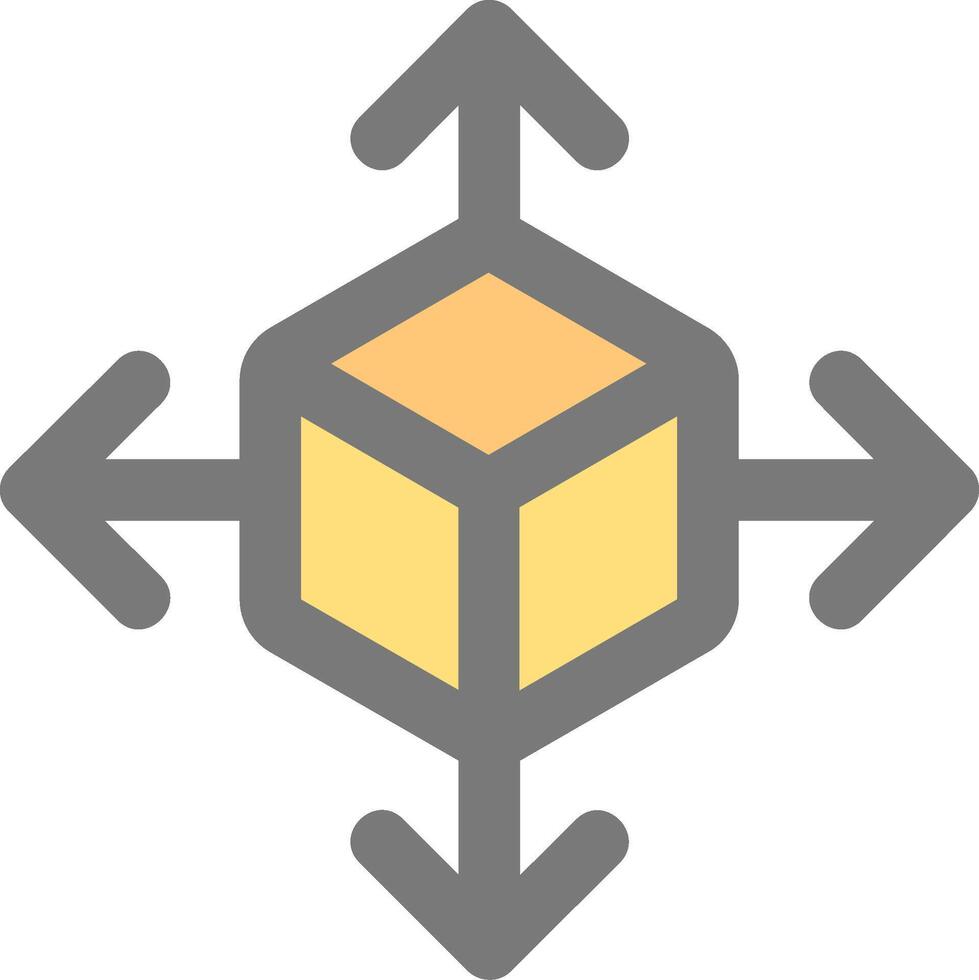 3d move Line Filled Light Icon vector