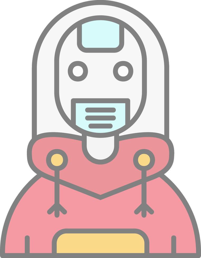 robot línea lleno ligero icono vector