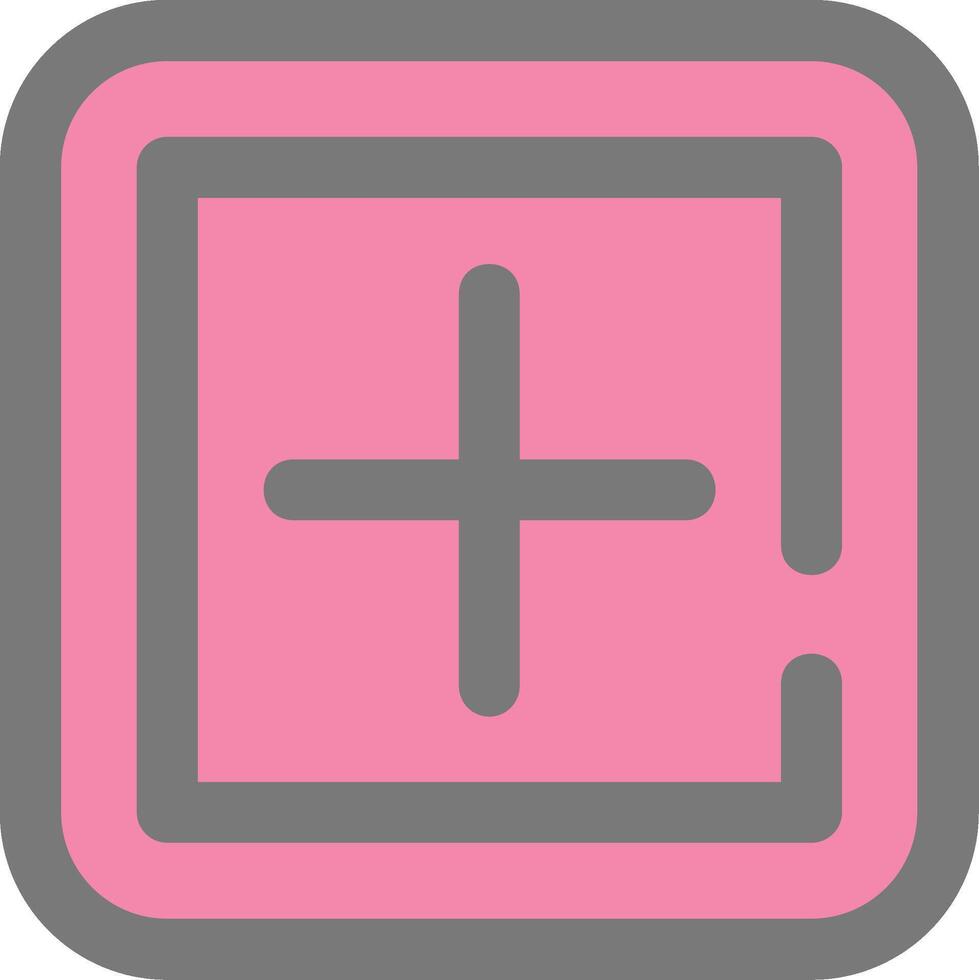 Add square Line Filled Light Icon vector