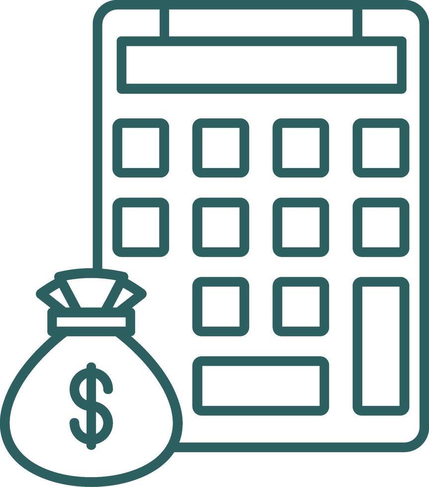 Calculating Line Gradient Icon vector