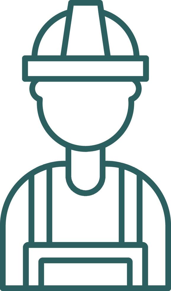 Builder Line Gradient Icon vector