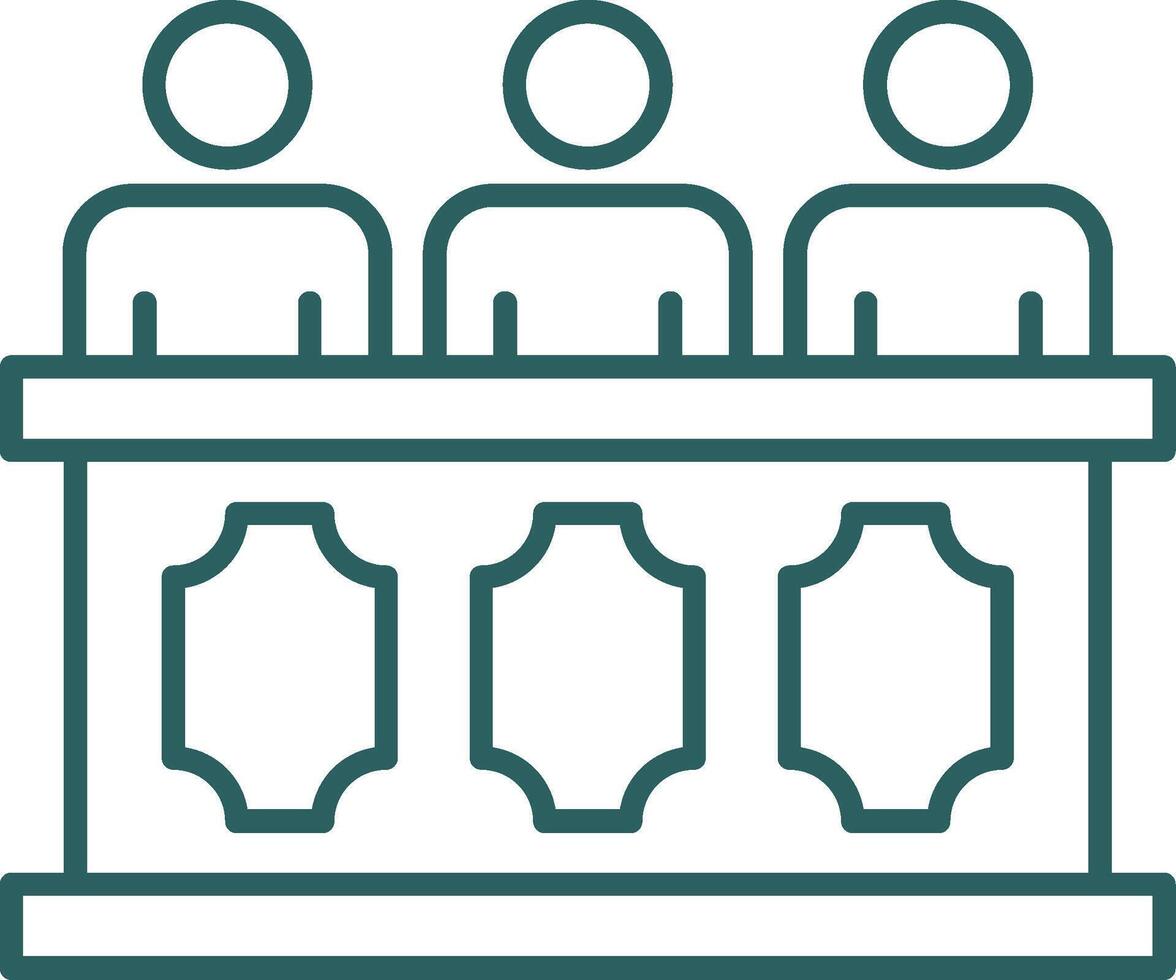 Panel of judges Line Gradient Icon vector