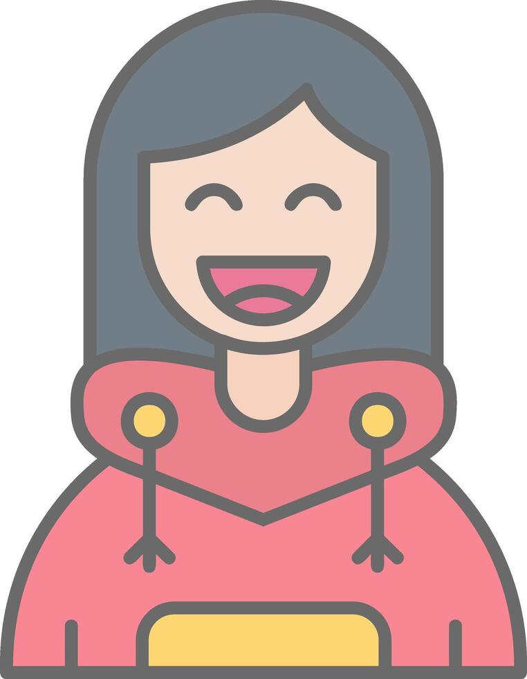 Happy Line Filled Light Icon vector