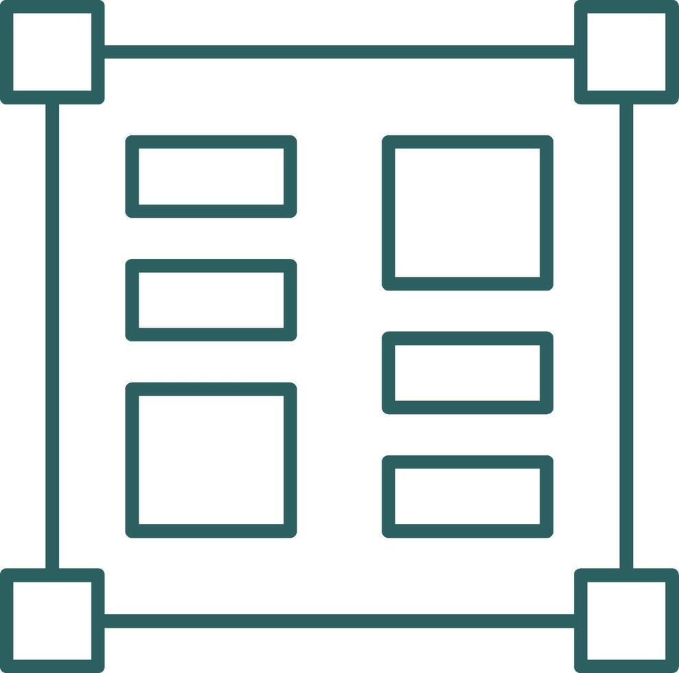 Layout Tools Line Gradient Icon vector