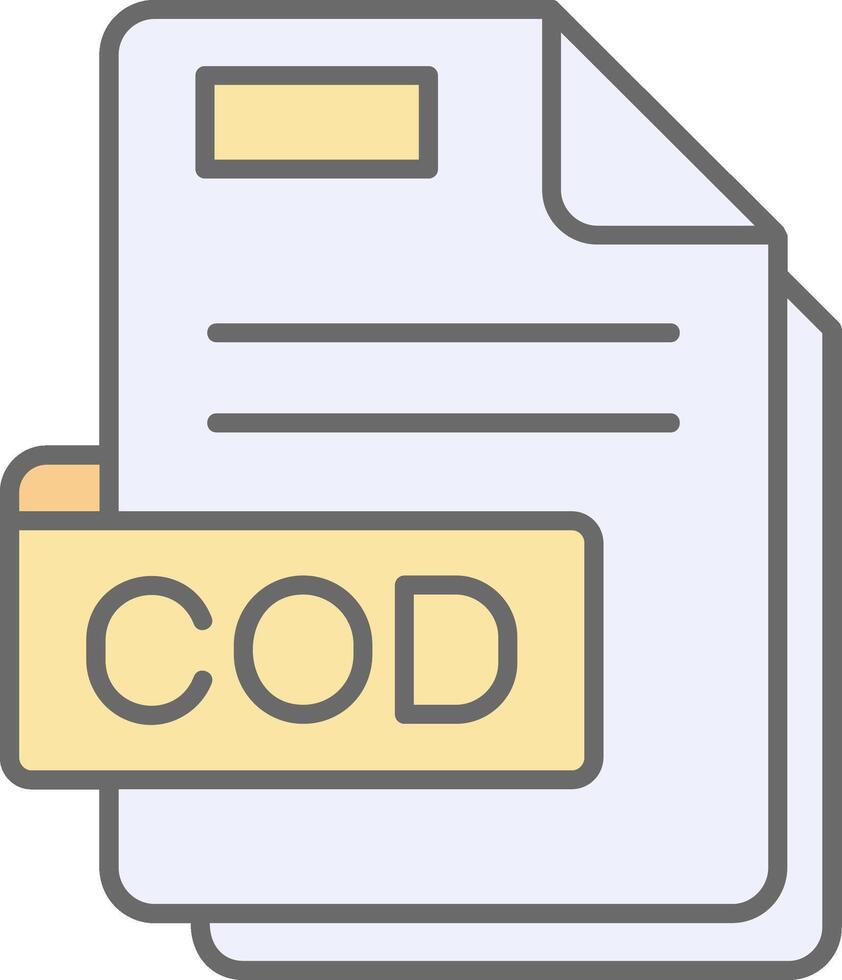 Cod Line Filled Light Icon vector