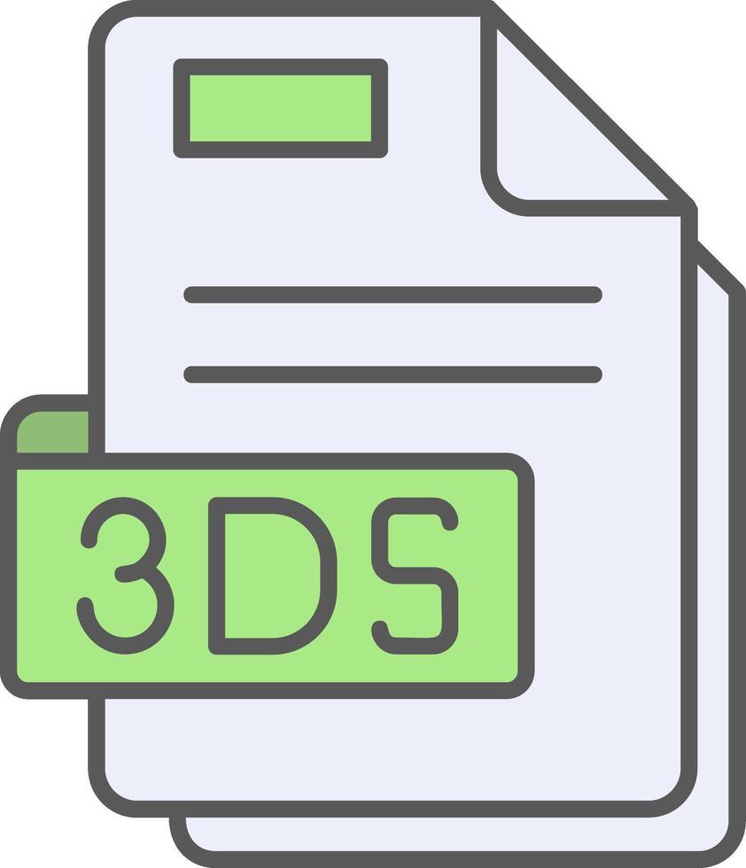 3ds línea lleno ligero icono vector