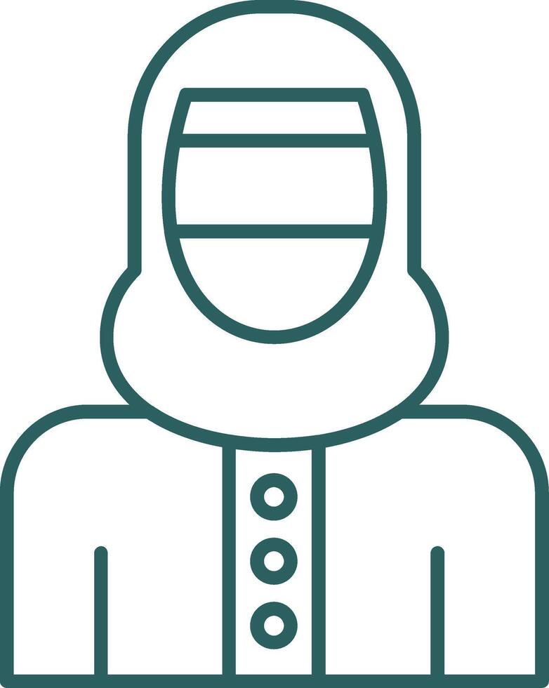 mujer con niqab línea degradado icono vector