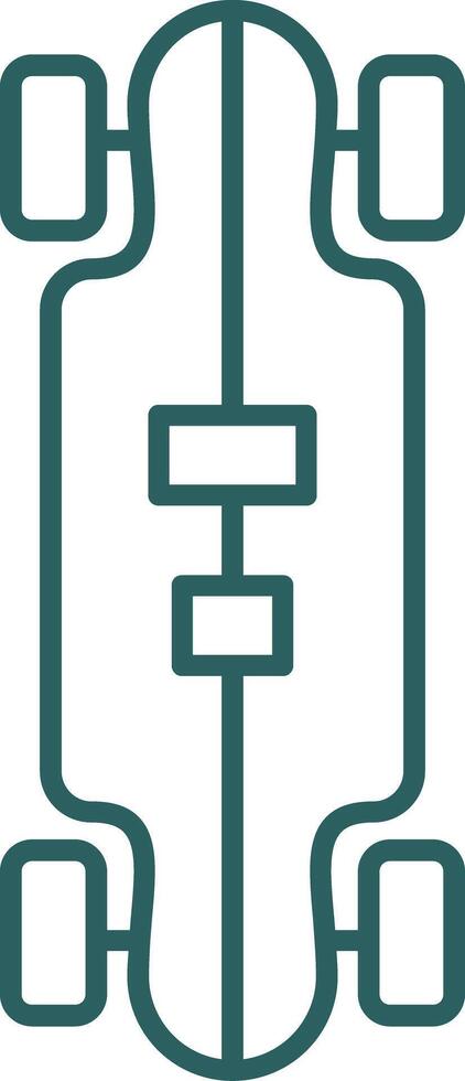 longboard línea degradado icono vector
