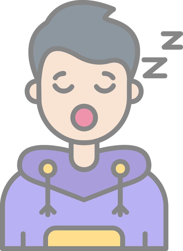 Sleep Line Filled Light Icon vector