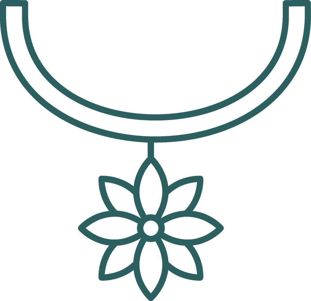 flor collar línea degradado icono vector