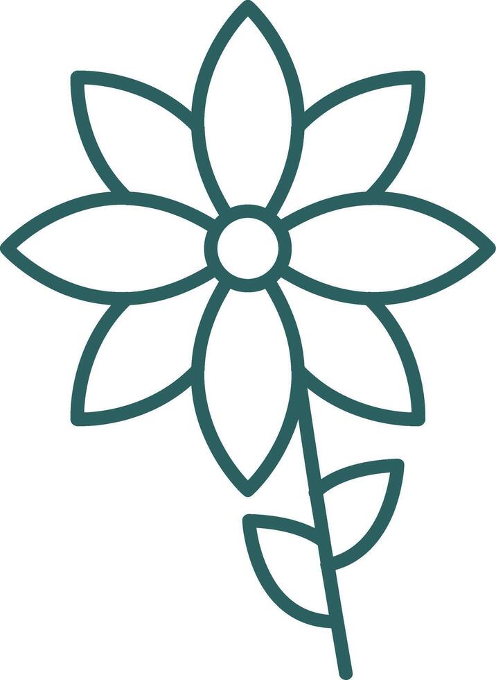 Flower Line Gradient Icon vector