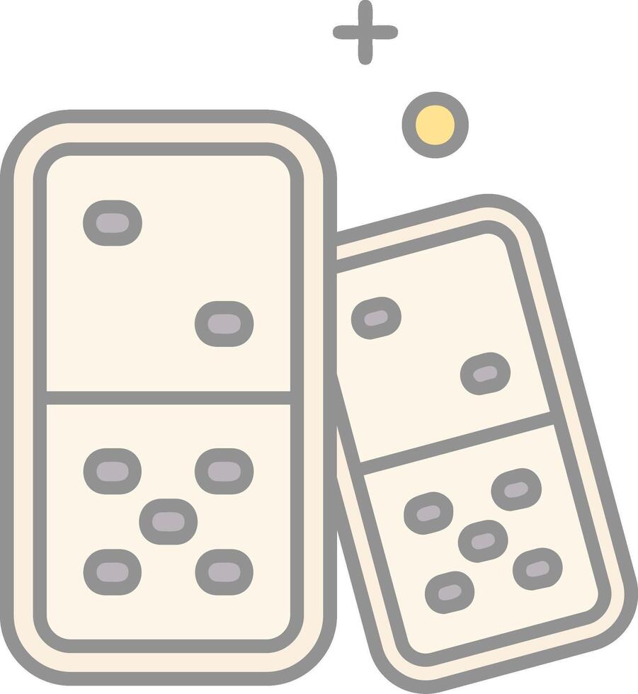 Domino Line Filled Light Icon vector