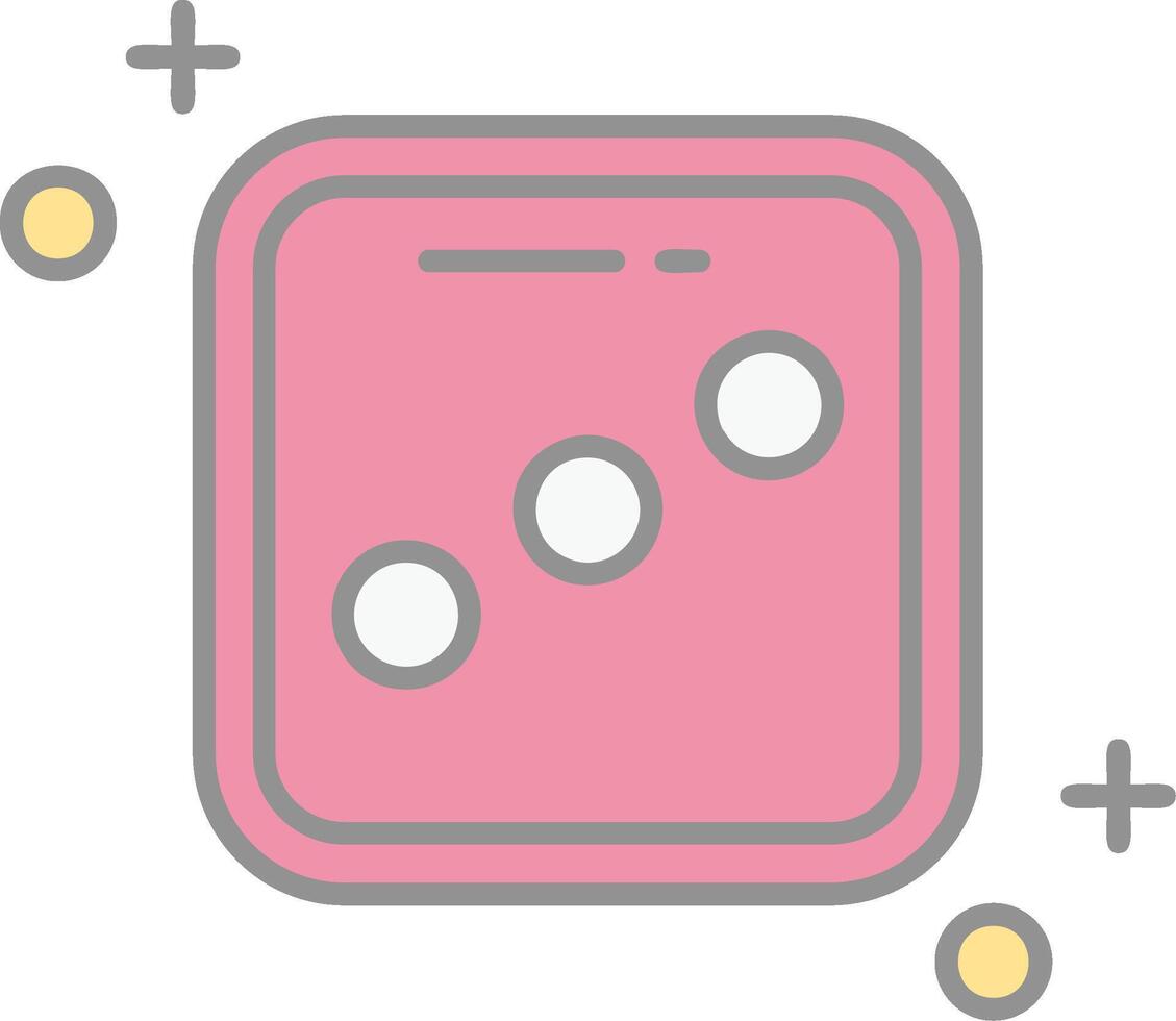 Dice three Line Filled Light Icon vector