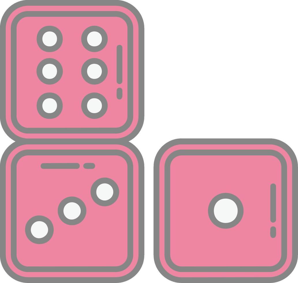 Dices Line Filled Light Icon vector
