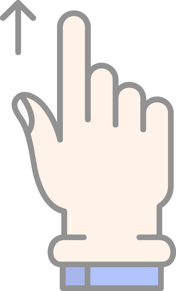 Swipe Up Line Filled Light Icon vector