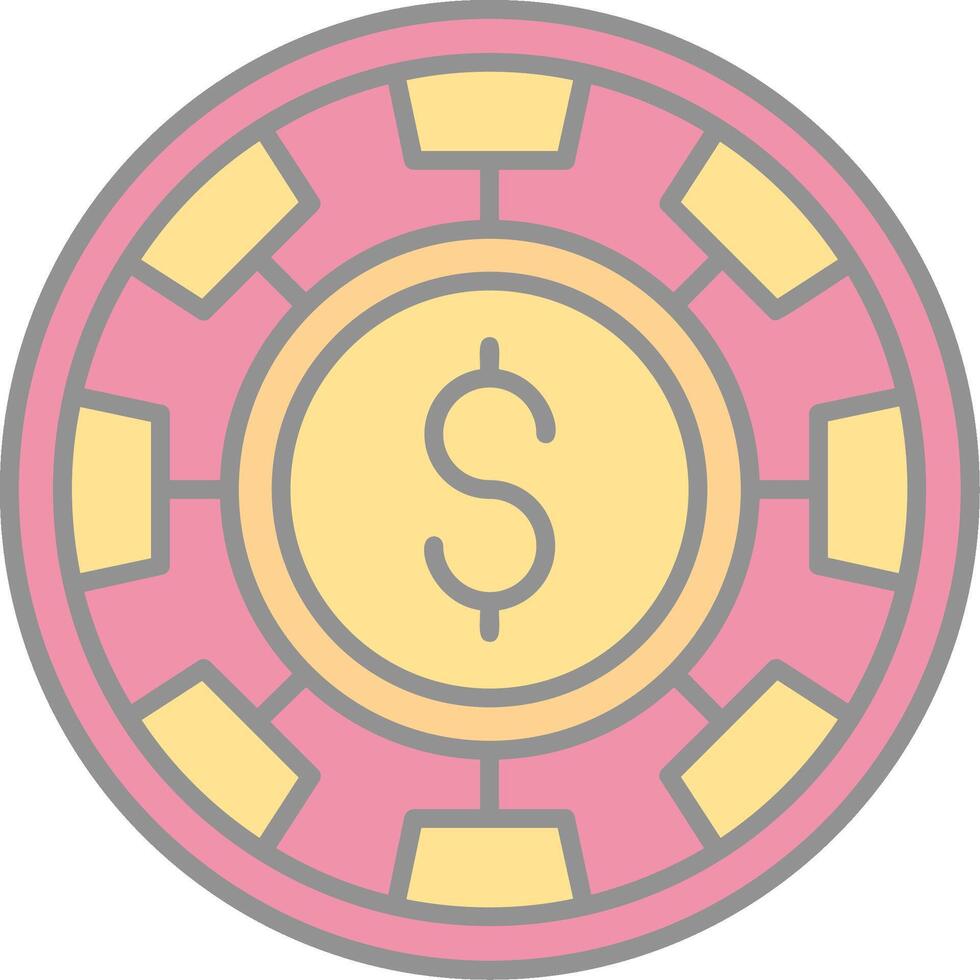 Chip Line Filled Light Icon vector