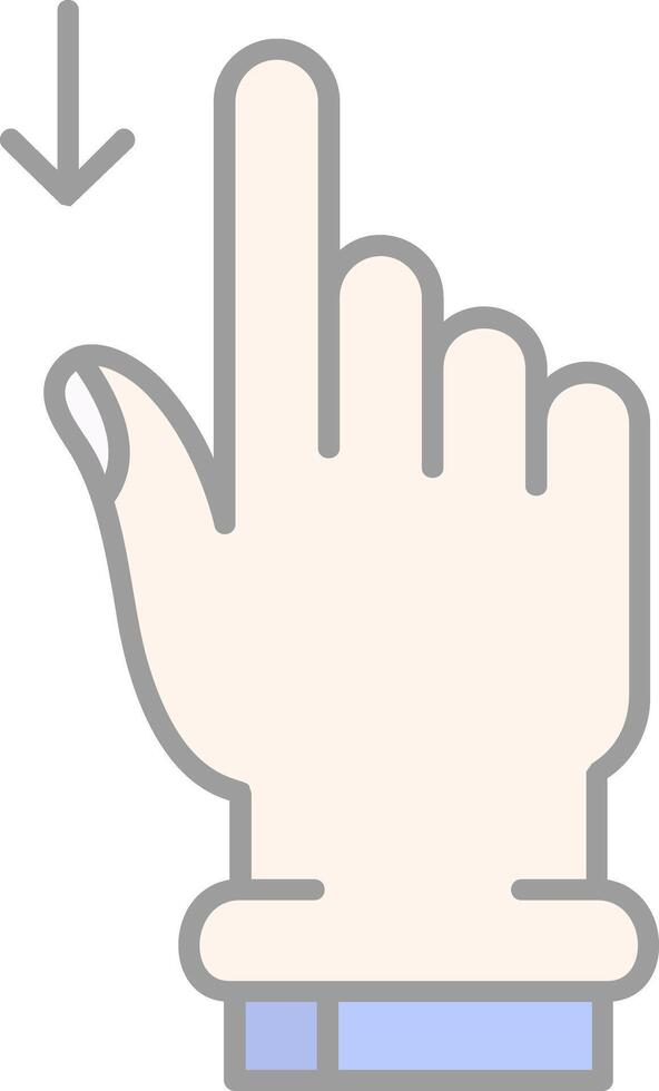 Swipe Down Line Filled Light Icon vector