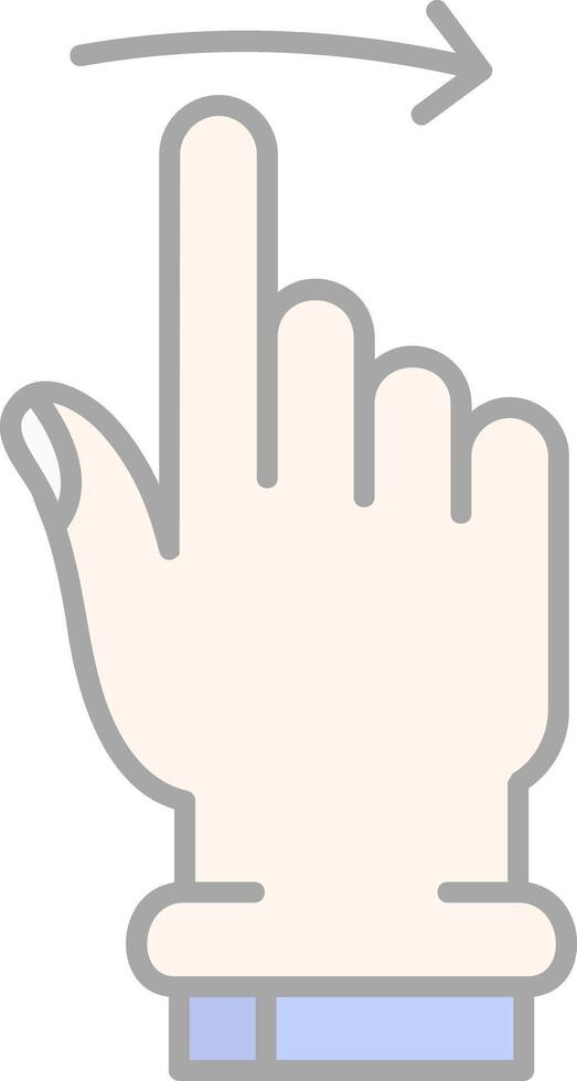 Swipe Right Line Filled Light Icon vector