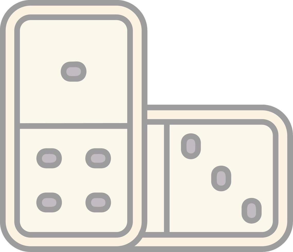 dominó línea lleno ligero icono vector