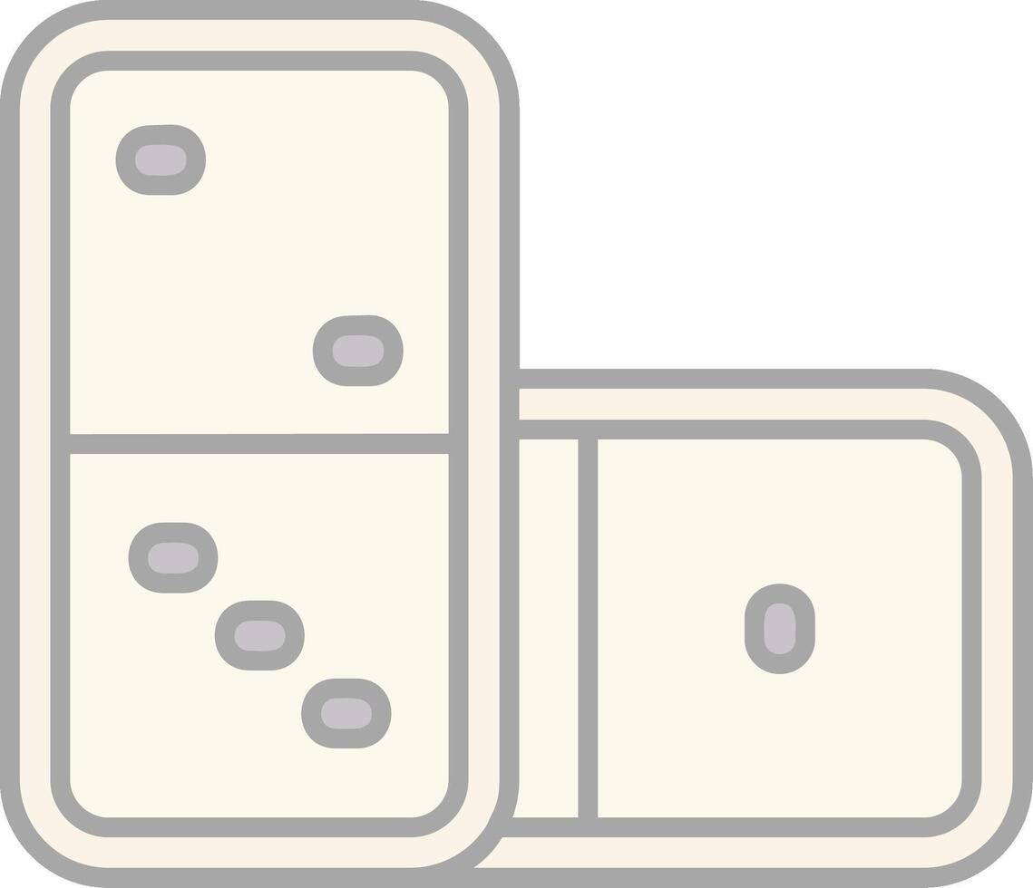 Domino Line Filled Light Icon vector
