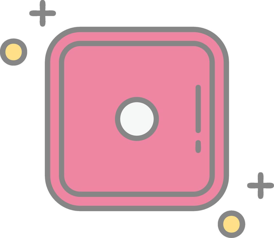 Dice one Line Filled Light Icon vector