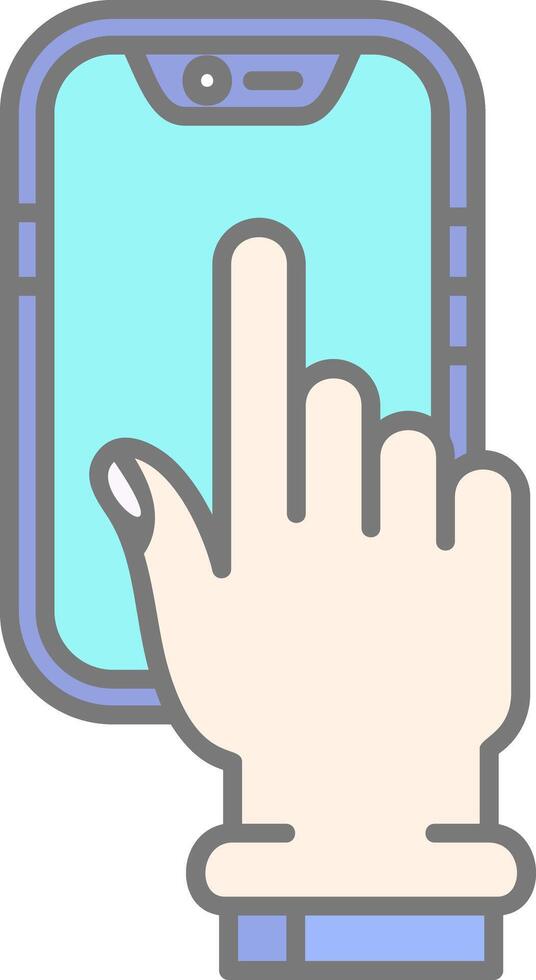 Touch Device Line Filled Light Icon vector