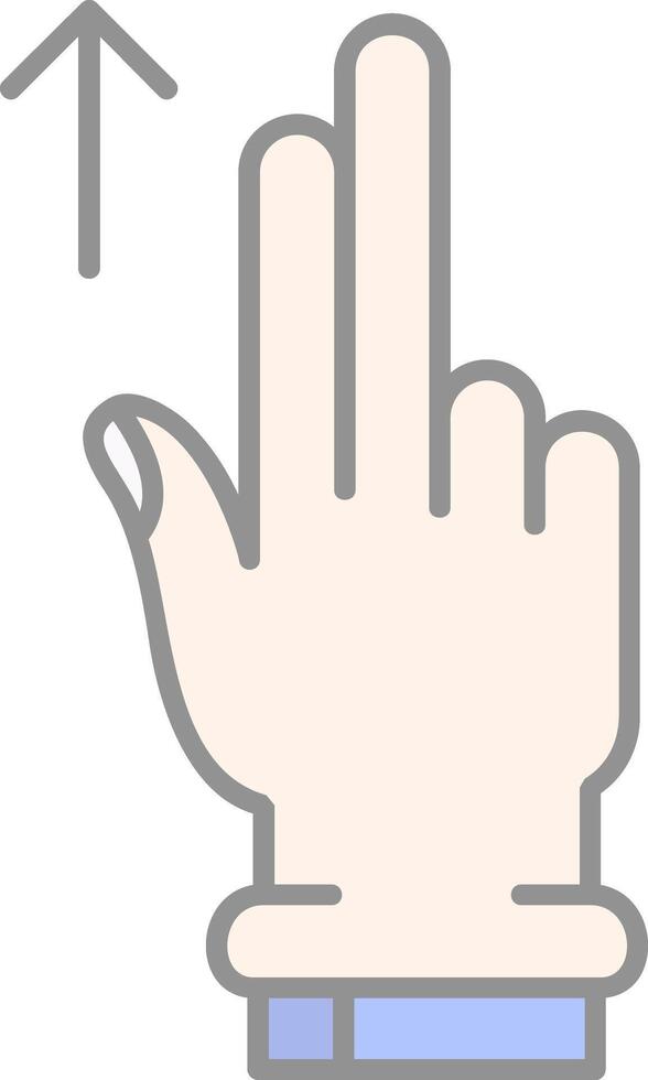 Two Fingers Up Line Filled Light Icon vector