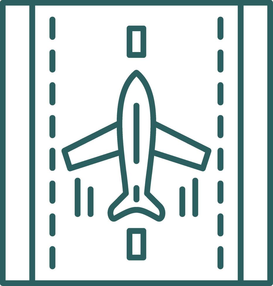 Landing Airplane Line Gradient Icon vector