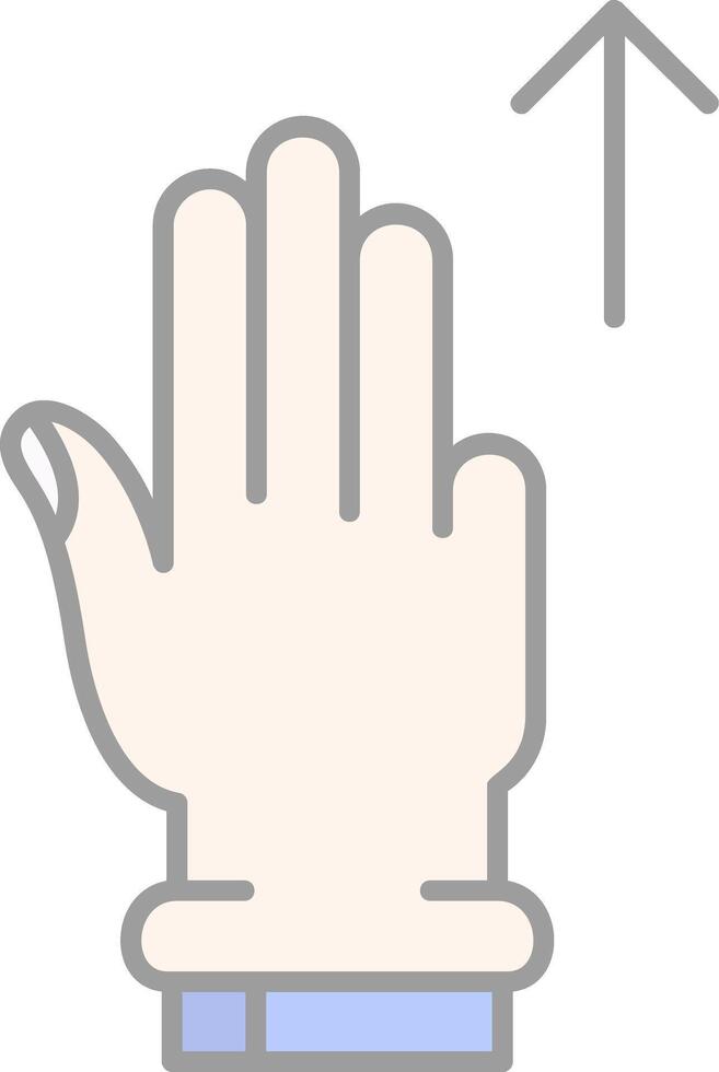 Three Fingers Up Line Filled Light Icon vector