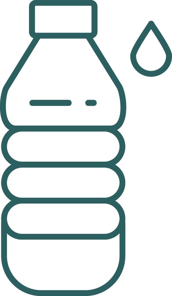 Water Bottle Line Gradient Icon vector