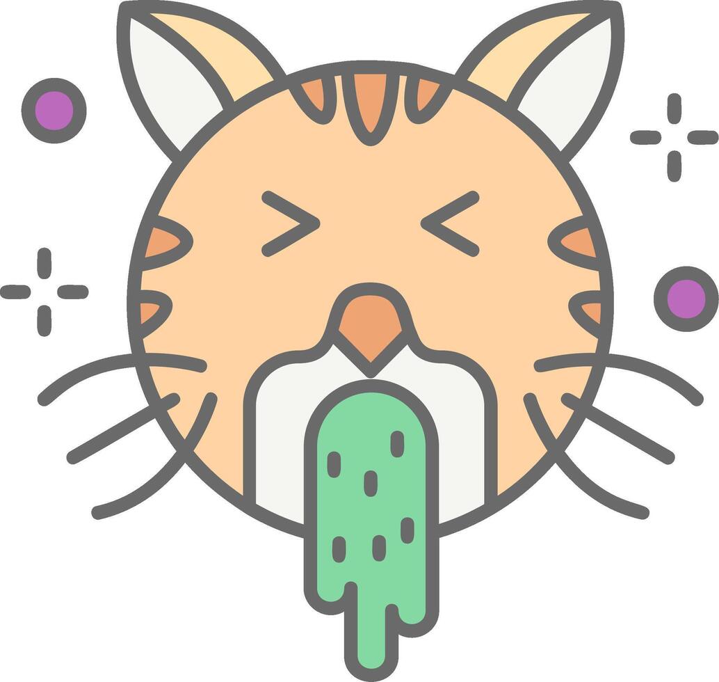 Vomit Line Filled Light Icon vector