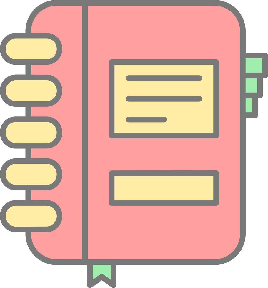 Notebook Line Filled Light Icon vector