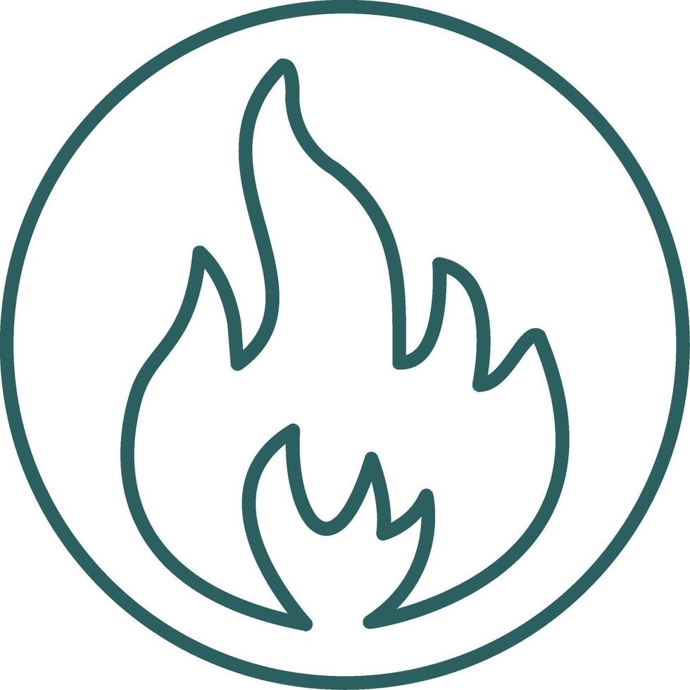 Flame Line Gradient Icon vector